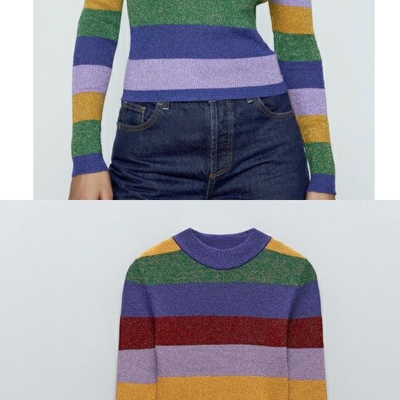 Zara Striped Knit Sweater - Picture 4 of 5